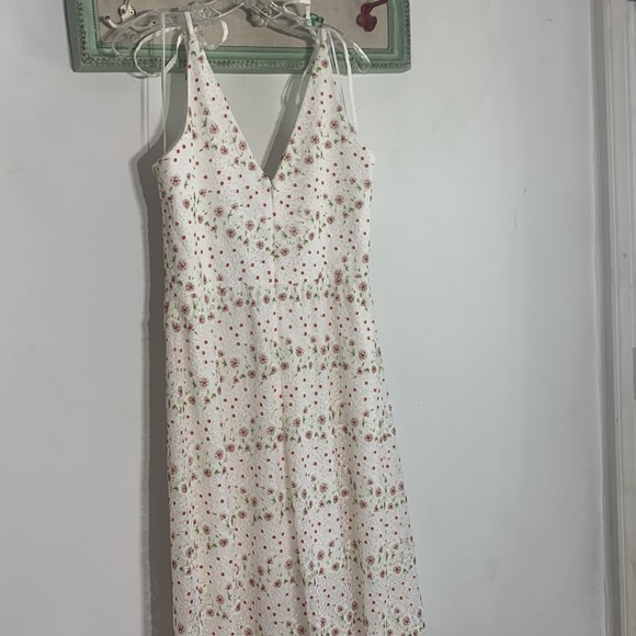 Sunny Embroidered Floral Tie Shoulder maxi Gown DRESS THE POPULATION new w tag - Picture 6 of 10